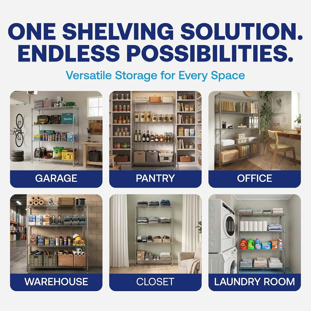 Shelving Inc. 8" d x 8" w Chrome Wire Shelving with 3 Tier Shelves
