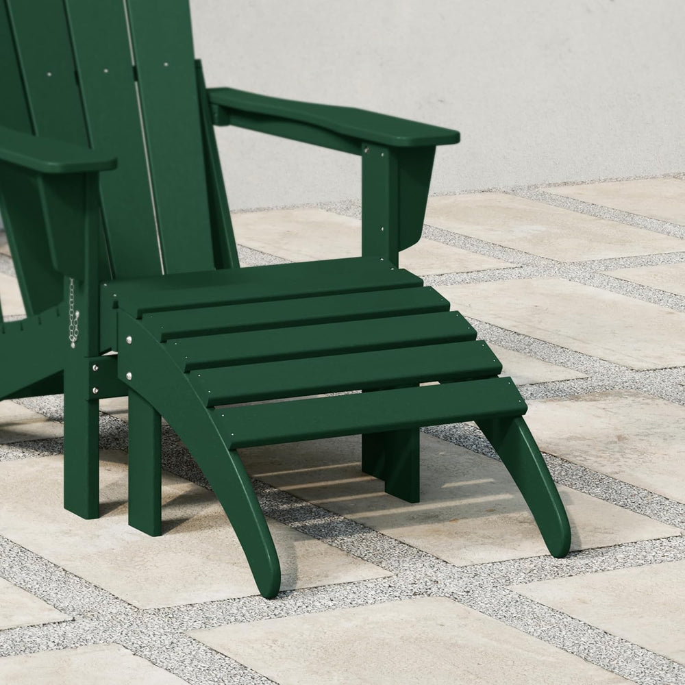WestinTrends Outdoor Patio Adirondack Ottoman Foot Rest, All Weather Poly Lum...