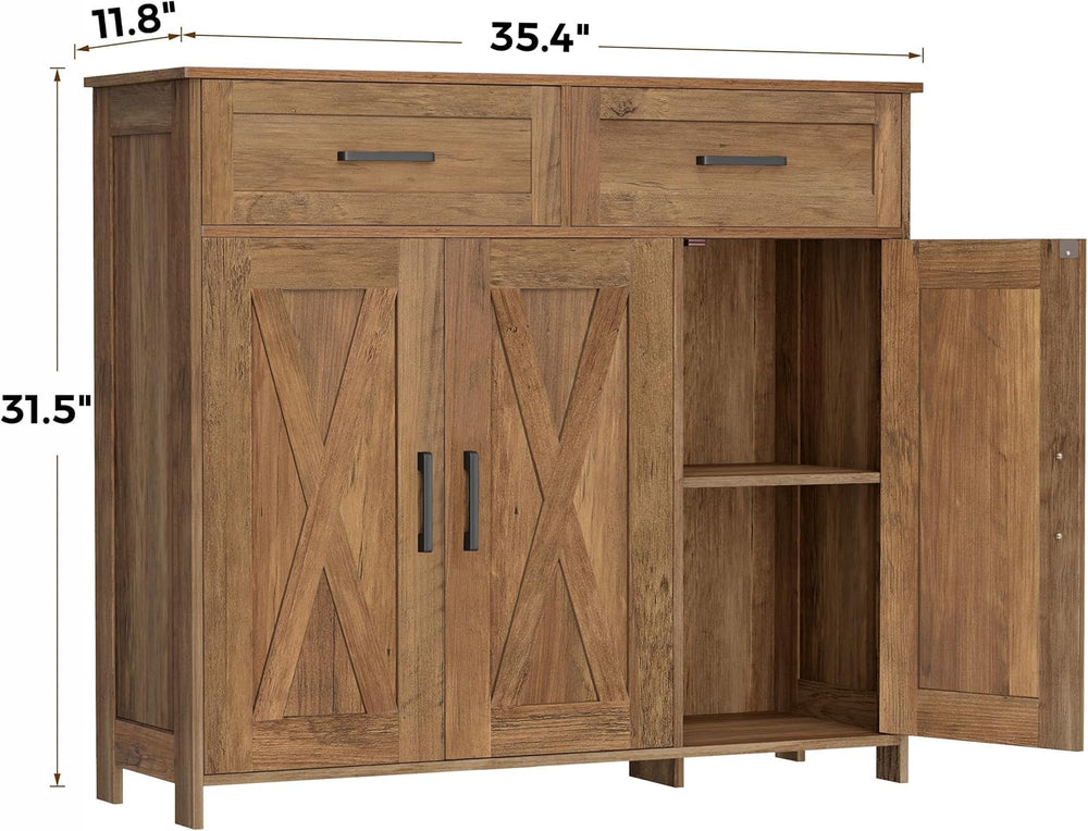 Coffee Bar Storage Cabinet with Drawers, Kitchen Buffet Cabinet