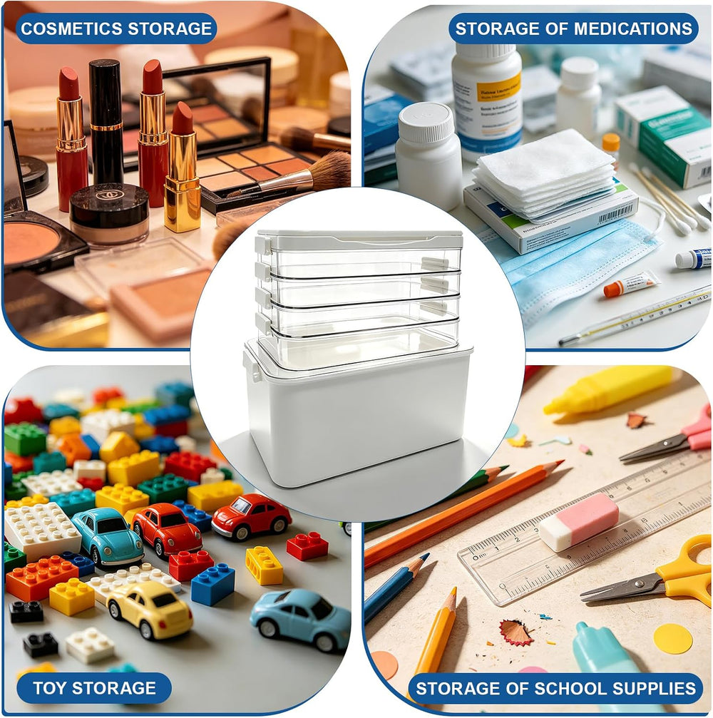 5-Tier Medicine Organizer Box, Medicine Cabinet with Plastic Handle