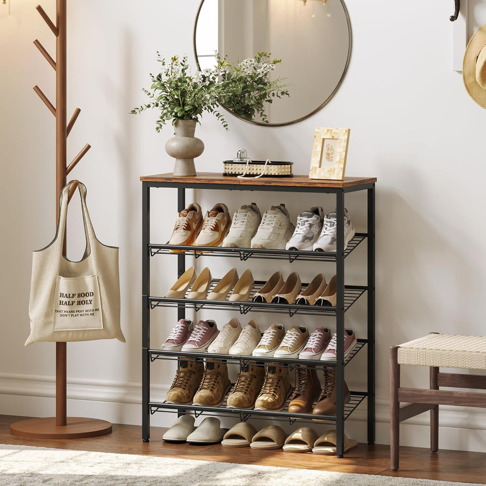 Nunsino Shoe Rack for Closet,5 Tier Shoe Organizer for Entryway,Shoe Shelf wi...