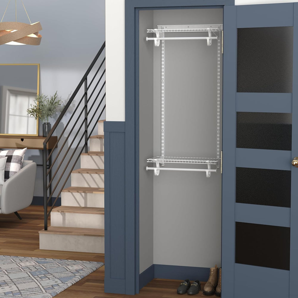 ClosetMaid ShelfTrack Closet Organizer System, Adjustable Double Hang Rod Kit...