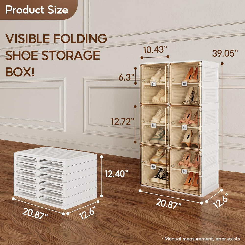 ANTBOX Shoe Organizer Storage Box, Portable Folding Shoe Rack For Closet With...