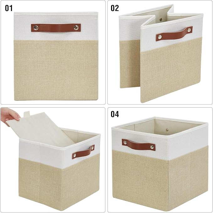 Collapsible Fabric Storage Cube Bins (4 Pack)