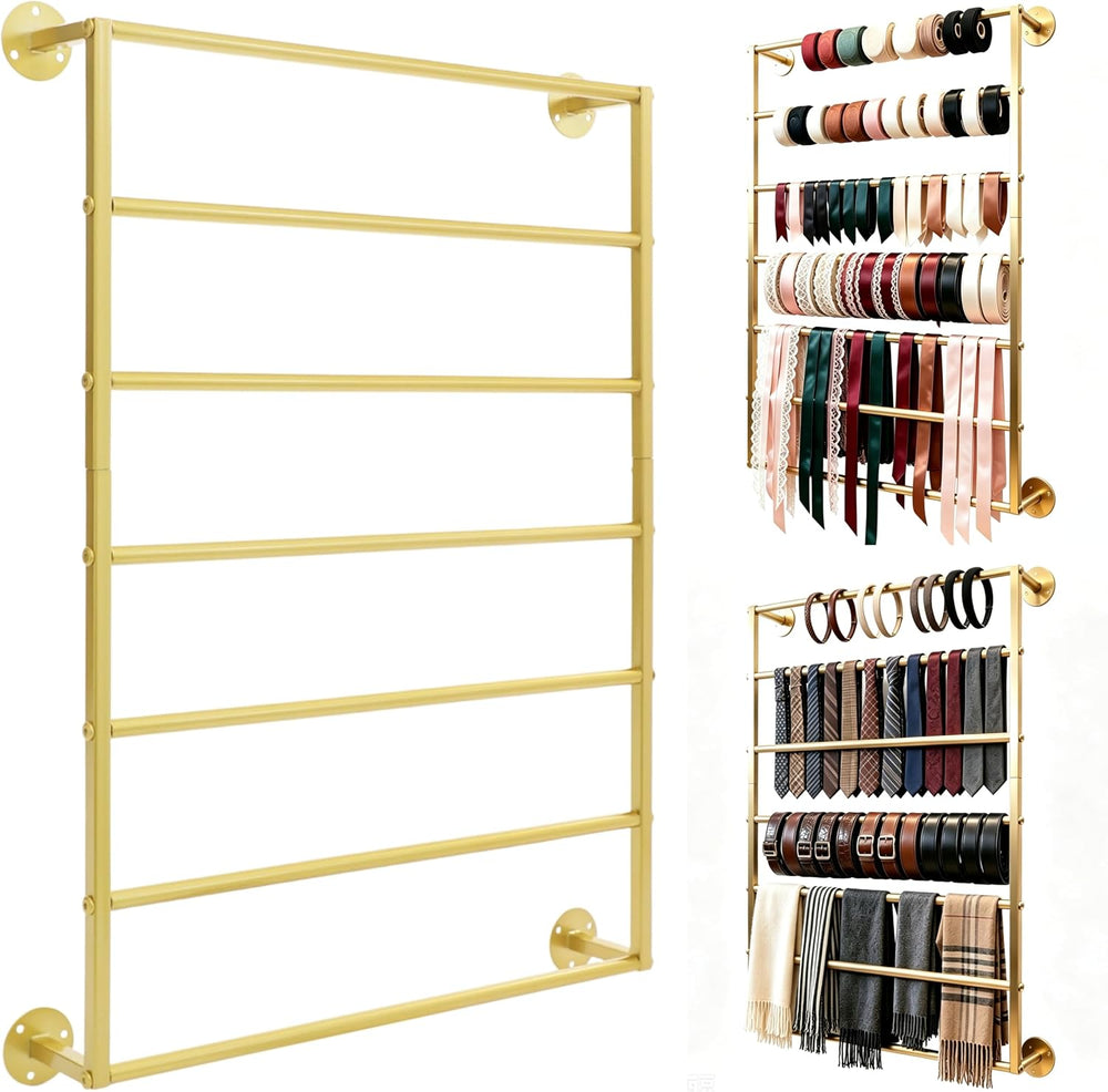 7 Tier Scarf Display Rack Hijab Hanger Ribbon Organizer Wrap Paper Holder
