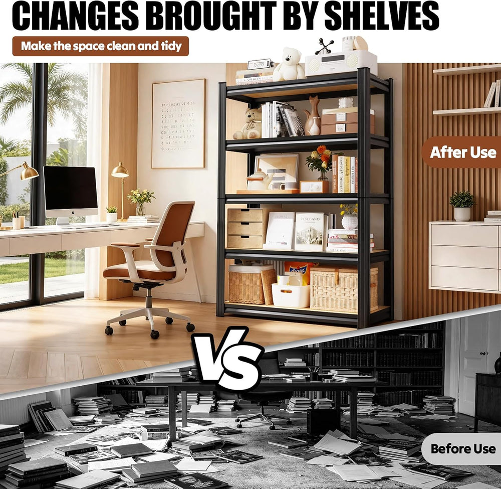 71.2''H Storage Shelves, 2500lbs Garage Shelving,Adjustable Heavy Dut...