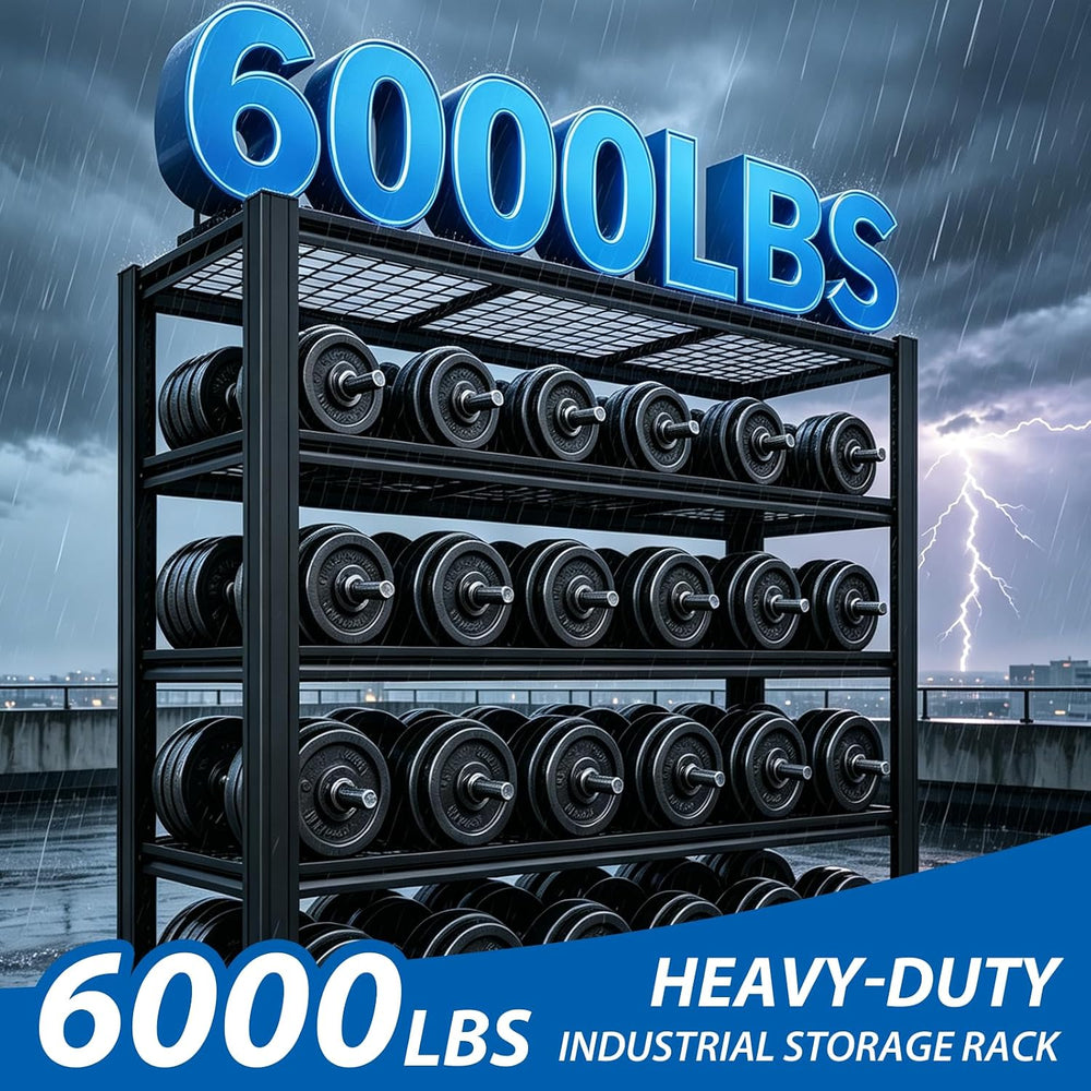 6000lbs Storage Shelf | Metal Garage Shelving, Industrial Shelves,5-Tier Shel...
