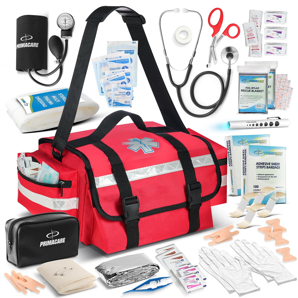 Primacare Fully Stocked Reflective Trauma Bag - 17" x 9" x 7" ...
