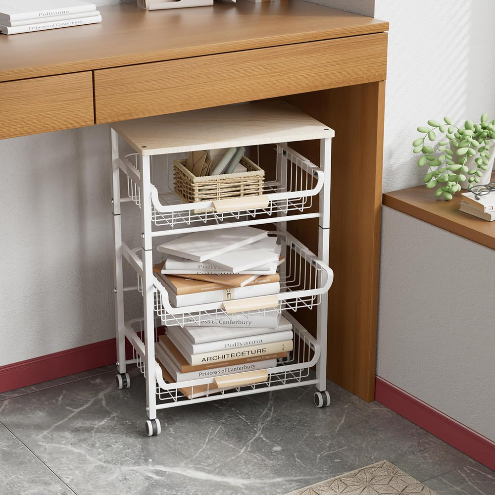 NiuYichee 4-Layer Fruit Basket Kitchen Food Organizer and Rack, Stackable Sto...