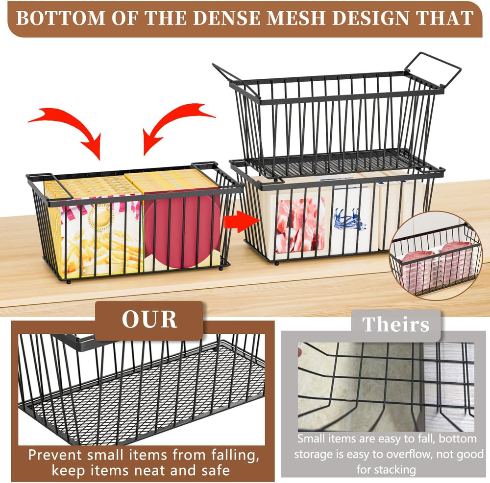 Enhanced Leak-Proof Bottom, Small Freezer Organizer Bins for 7 Cu.Ft