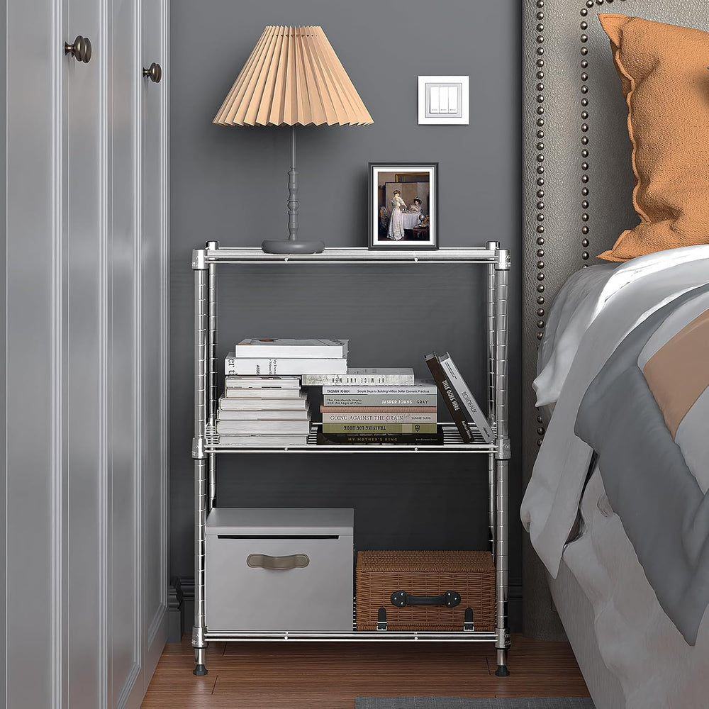 M MZG 450 lbs Wire Storage Shelving 3-Tier Utility Shelving Unit Steel Organi...