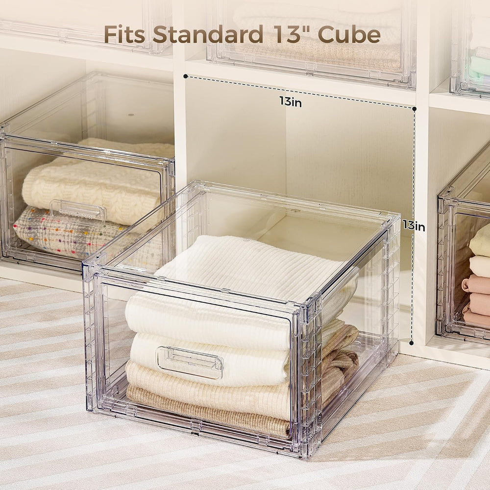 Vtopmart 2 Pack Clear Stackable Storage Drawers 15QT