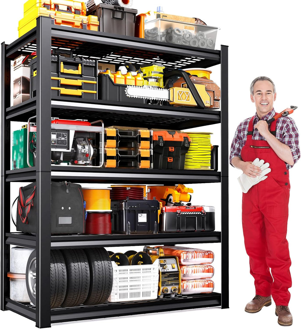 71"Hx35"Wx16"D Wire Garage Shelving-2500LBS 5 Tier Storage She...