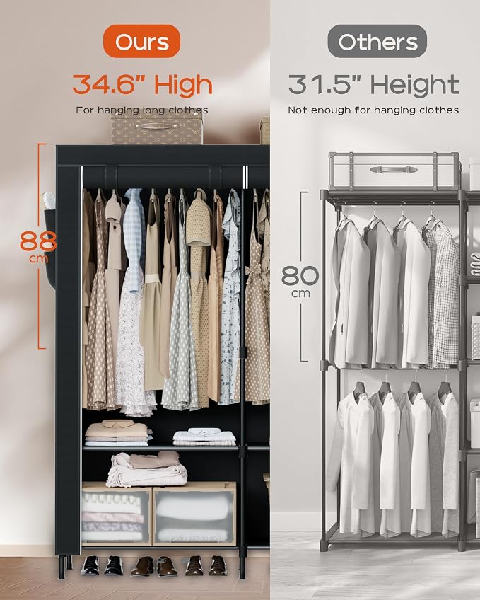 Portable Closet, 54.3 Inch Large Capacity Wardrobe Closet