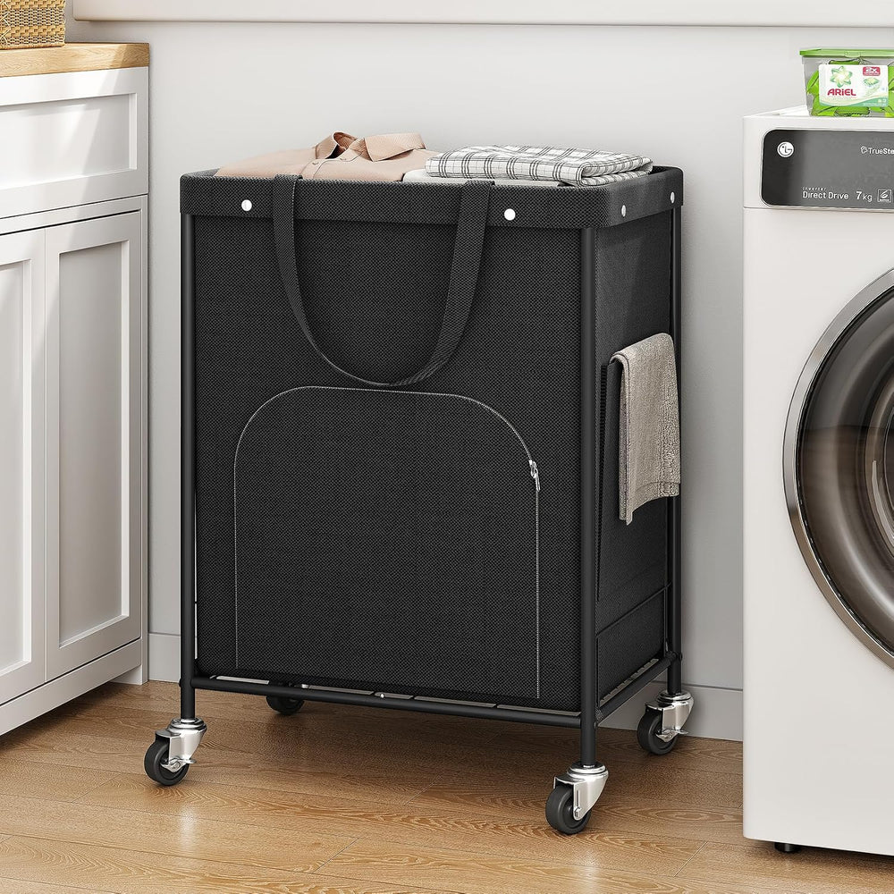 170L Large Laundry Basket with Wheels, Rolling Laundry Hamper Easy Access Clo...