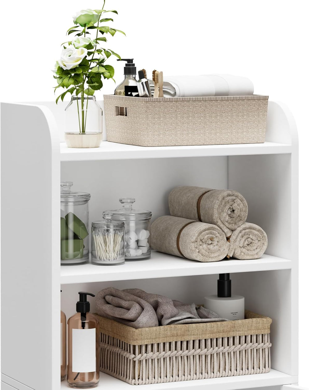 Homhedy Small Bathroom Storage Cabinet, Toilet Paper Storage Cabinet