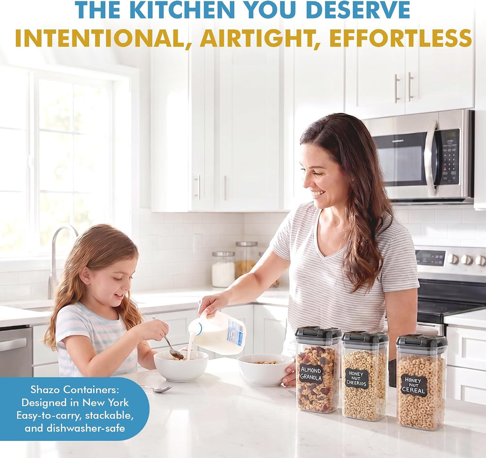 Shazo 6 PC 1.2L Airtight Food Storage Containers with Lids BPA Free Plastic