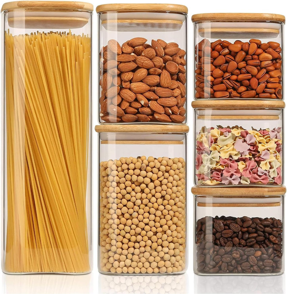 ComSaf Glass Storage Containers Set of 6 (2.2Qt/1.2Qt/0.8Qt/0.6Qt*3)