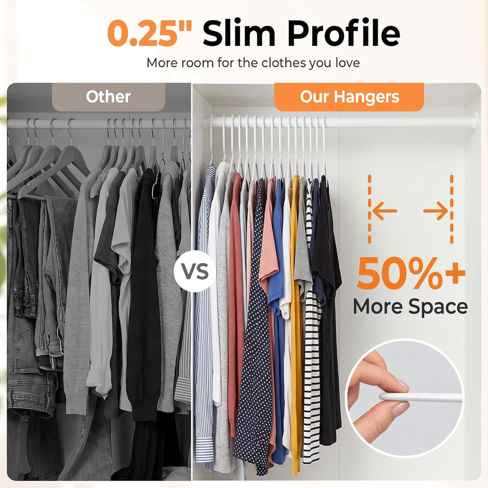HOUSE DAY White Plastic Hangers 100 Pack, Slim Space Saving Clothes Hangers