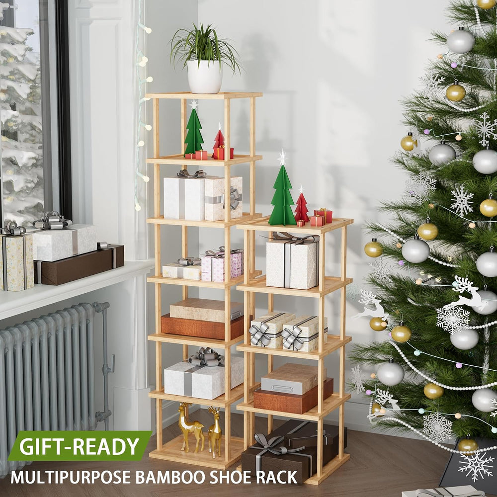 Vertical Tall Shoe Rack Organizer for Entryway -12 Tier Free Standing Slim Na...