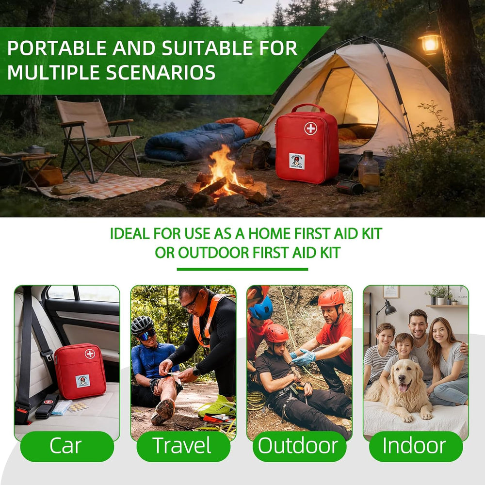 First Aid Kit for Car,Travel,Home- Includes Zip Stitch Wound Closure Strips (...