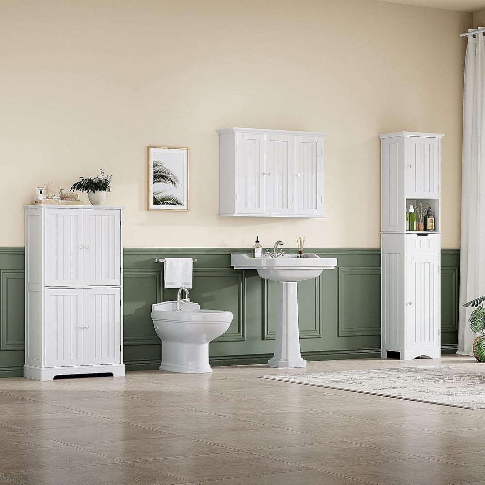 ChooChoo Laundry Cabinet with 3 Doors and Adjustable Shelves