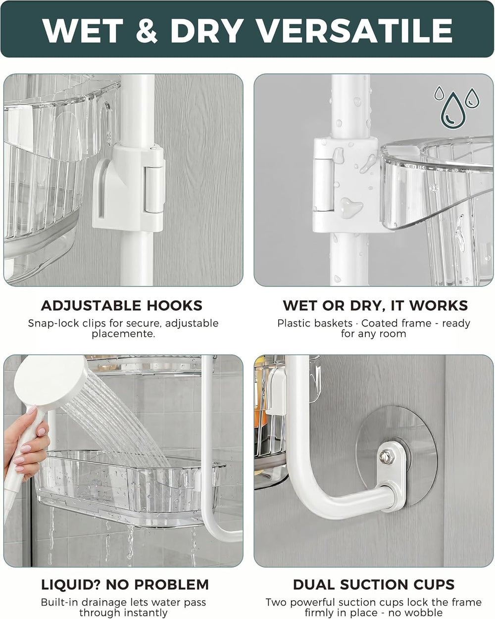 Aveniee Over the Door Organizer, 3-Tier Hanging Door Organizer White