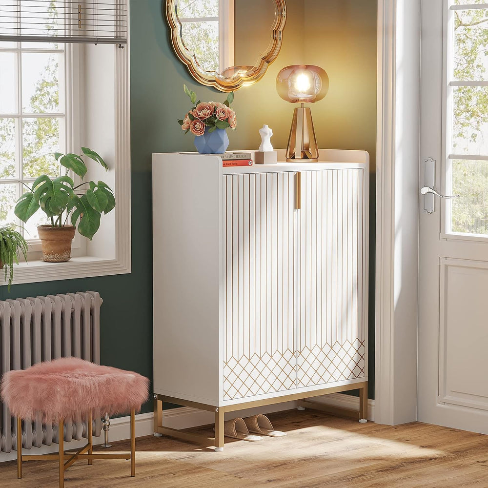Tribesigns Shoe Cabinet with Doors, 5 Tiers Shoe Storage Cabinet for Entryway...
