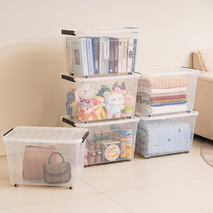 Citylife 82 QT Clear Plastic Storage Bins (2-Pack)