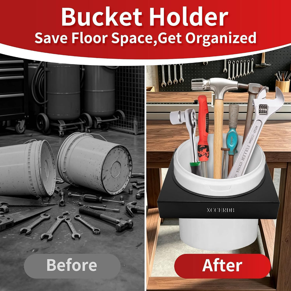 5 Gallon Bucket Holder with Rubber Shock Protection, 11.4" ID
