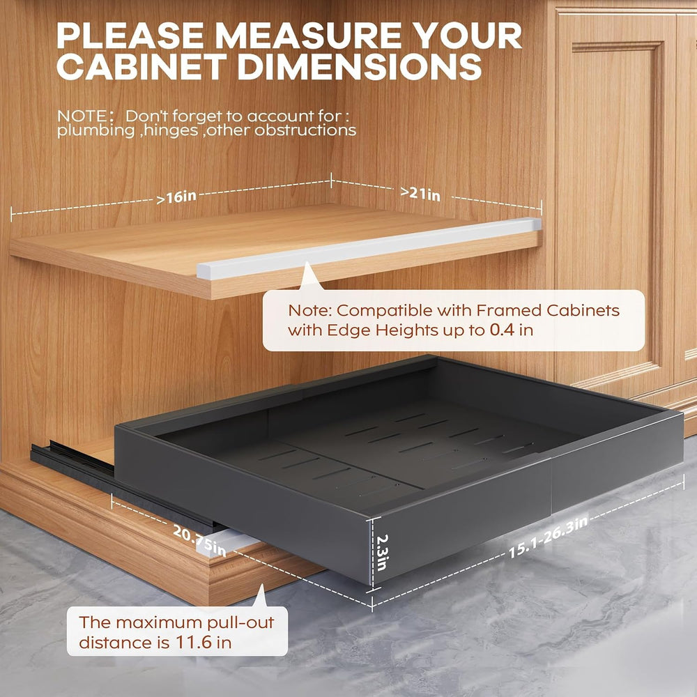 Seinloes 4 Pack Expandable (15.1"-26.3") Pull Out Cabinet Organizer...