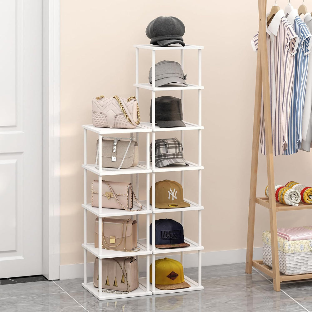 MHXW SXPN Bamboo Free Standing Shoe Rack Shelf Multi Tier Tall Wooden Stackab...
