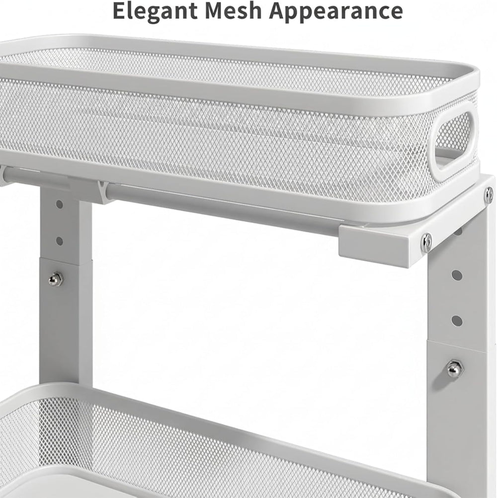 2 Pack Under Sink Organizer, Dual-Layer Pull Out Mesh Cabinet Rack with 5-Lev...