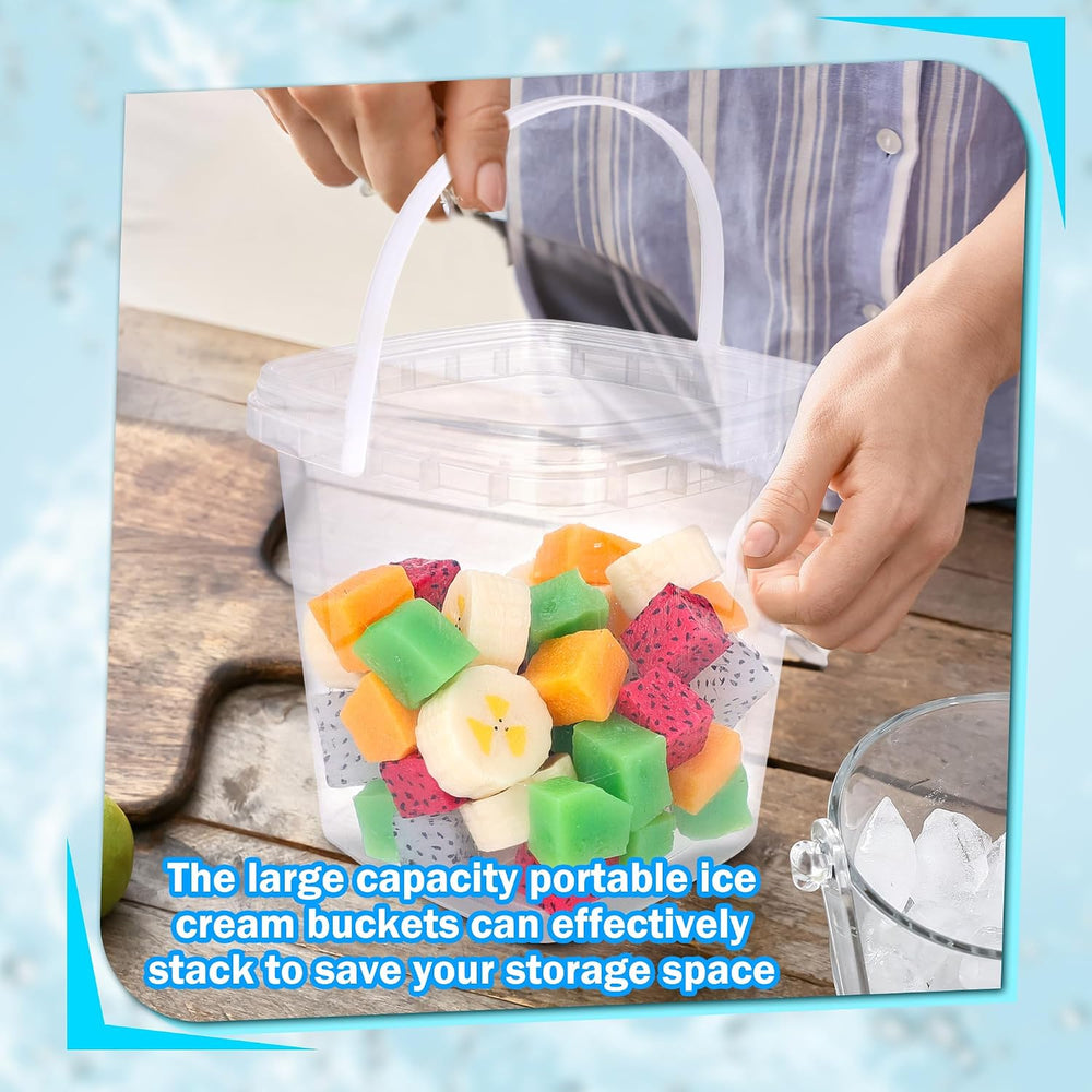 39 Pack 32 oz Square Deli Containers Bulk Clear Plastic Buckets with Airtight...