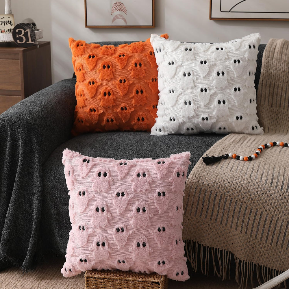 DFXSZ Halloween Pillow Covers 26x26 inch 2Pcs White Ghost Halloween Decor