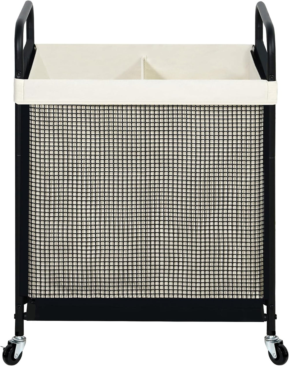 STO STO Laundry Hamper 2 Section, 100L Rolling Laundry Sorter Cart with Remov...
