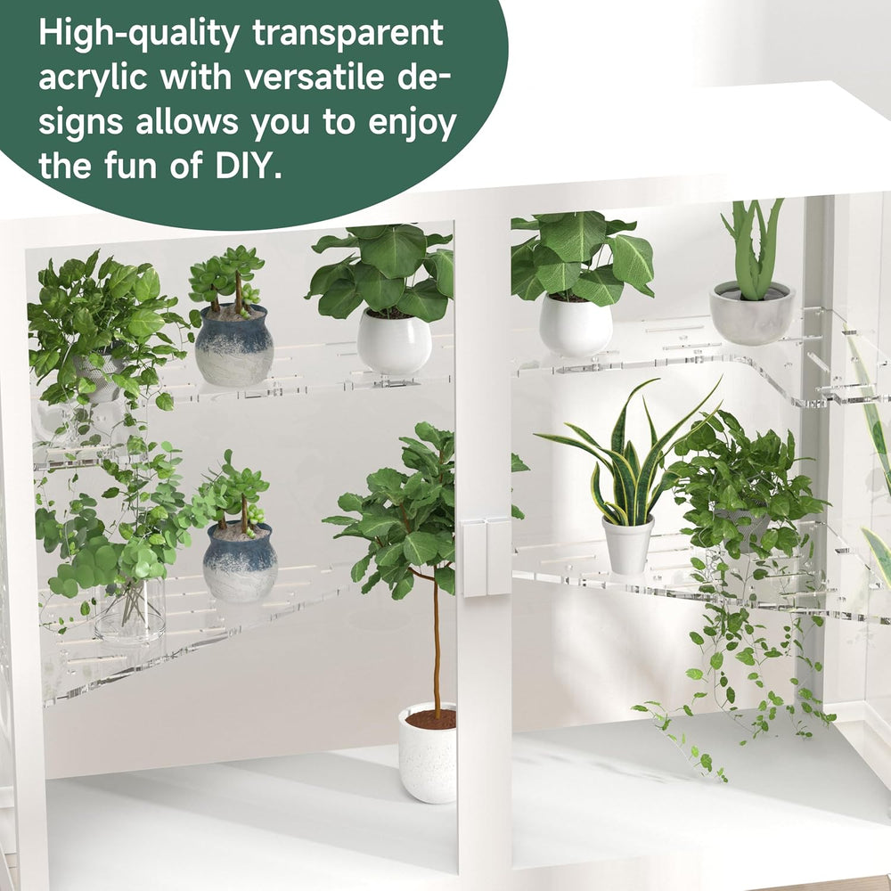 LUVCOSY Acrylic Shelves for IKEA Milsbo Wide Greenhouse Cabinet- 8mm Thick, C...