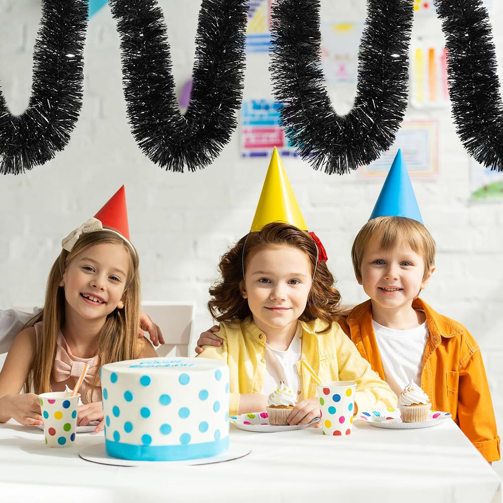 150 FT Black Tinsel Garland - Holiday Tinsel Garland for Christmas, Halloween...