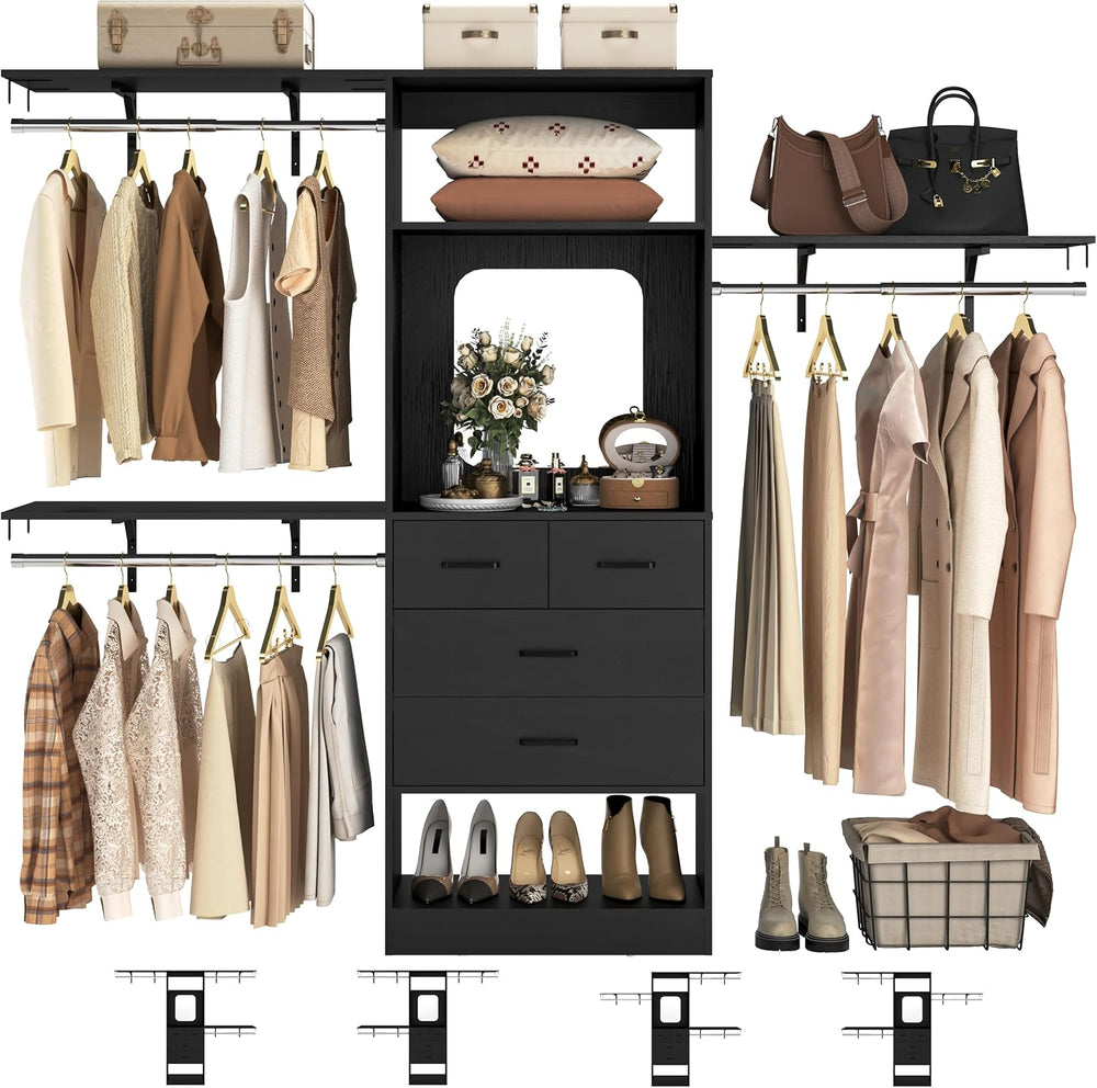 Unikito 96 Inch Closet Organizer System, 8FT Walk in Closet Insert with 25&qu...