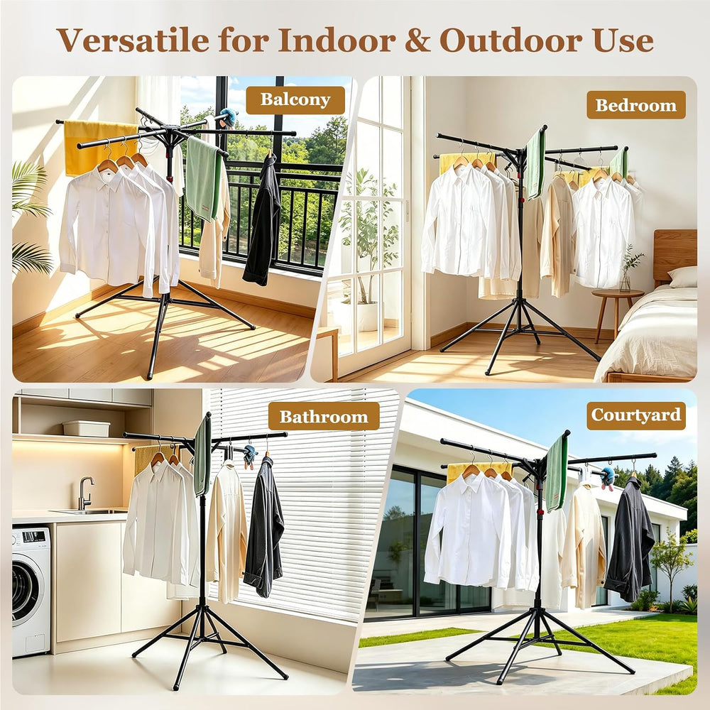 Adjustable Collapsible Umbrella Style Clothes Drying Rack, 4Legs6Telescopic A...