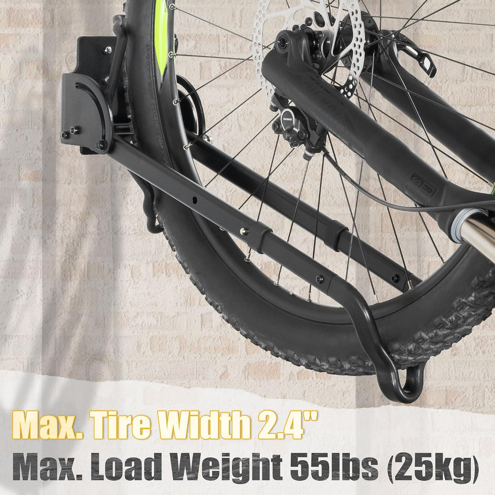 CyclingDeal Swivel Bike Wall Mount Rack - Vertical Adjustable Foldable Bicycl...