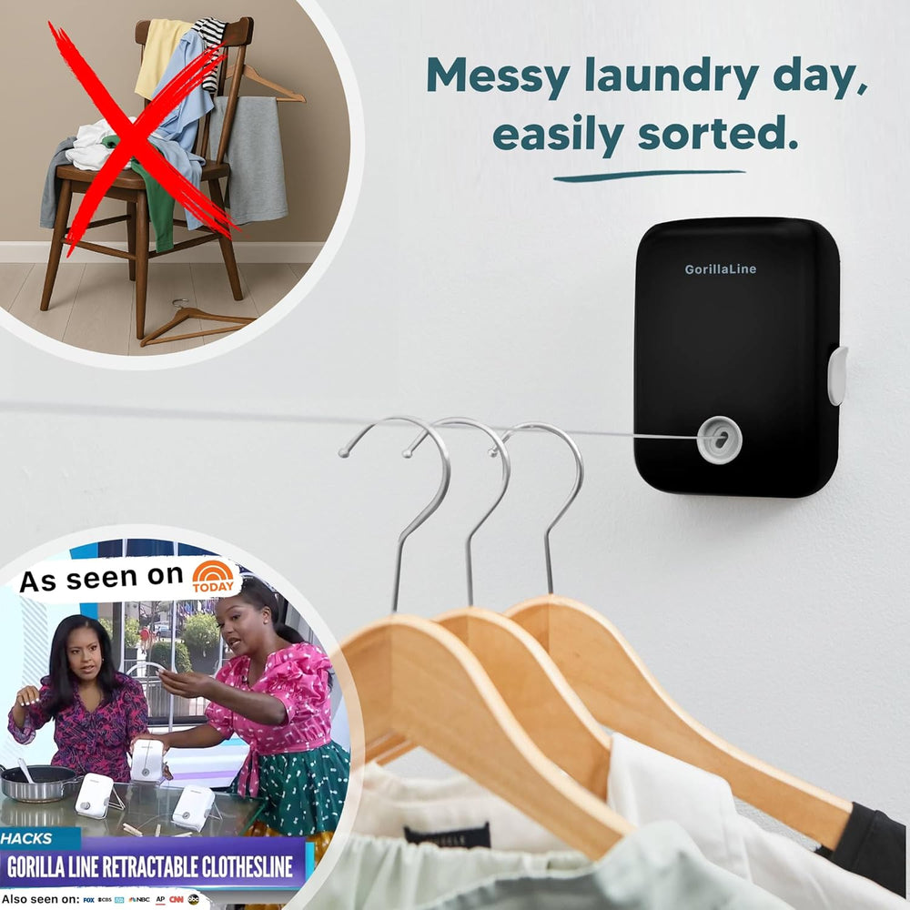 GorillaLine - Retractable Clothesline Indoor Outdoor Clothes Line - Heavy Dut...