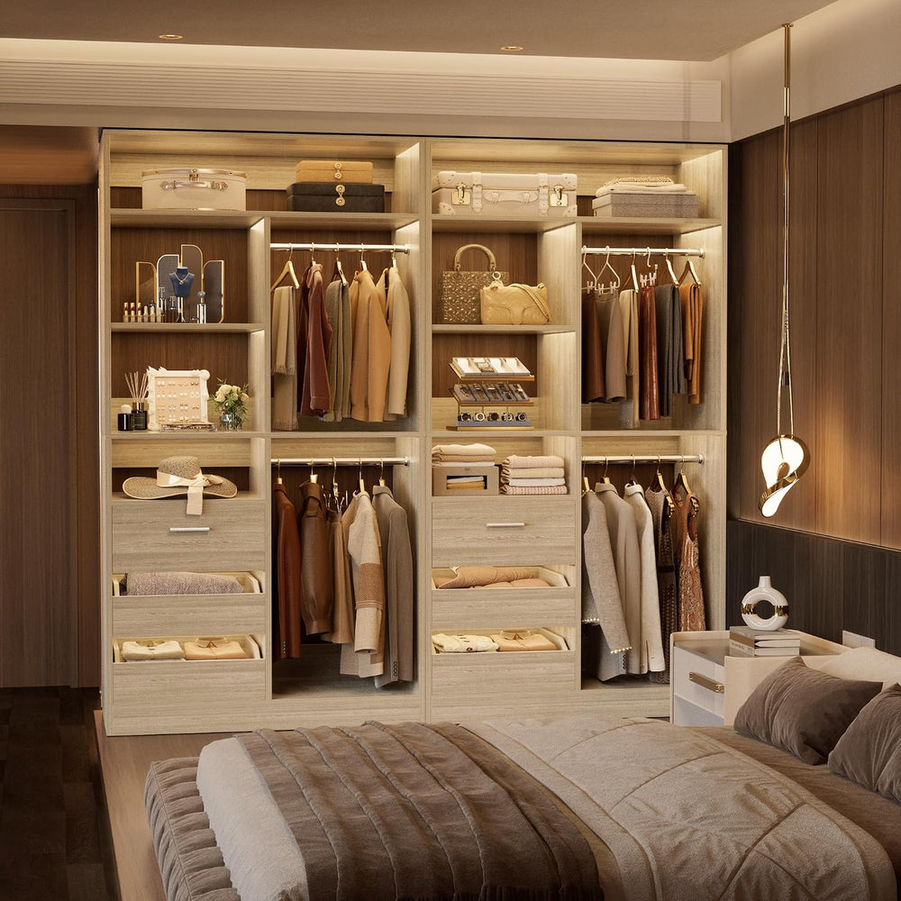 36 Inches Modular Closet Drawers System, 3FT Wood Closet Organiser with Close...