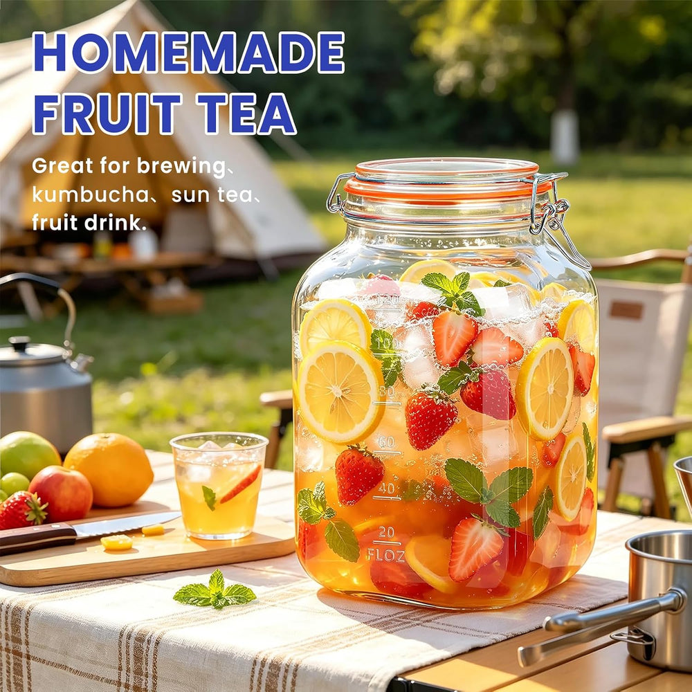 1.1 Gallon Wide Mouth Airtight Glass Storage Containers with Lids