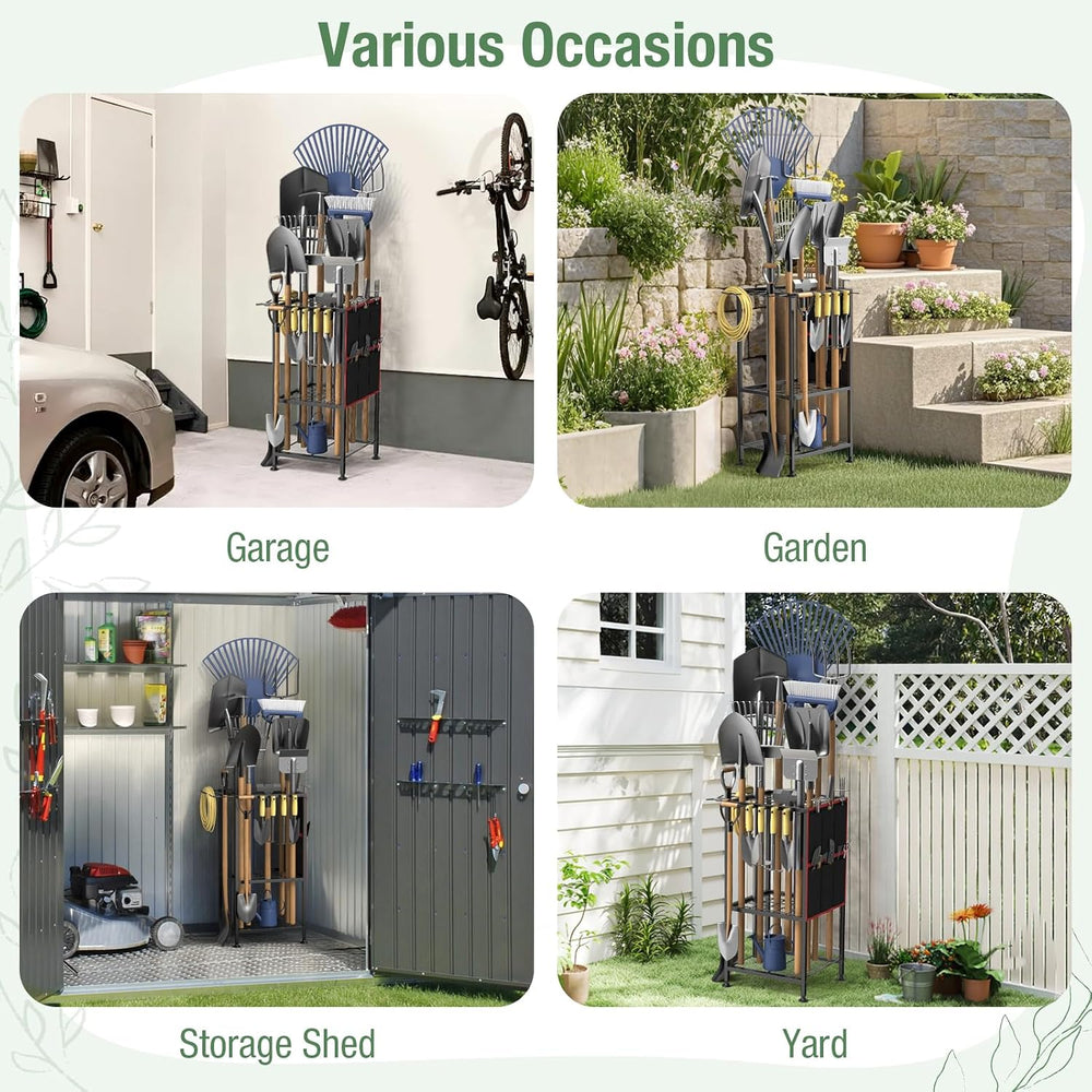 Garden Tool Organizer,Metal Yard Tool Organizer ,Holds 50 Long-Handled Tools/...