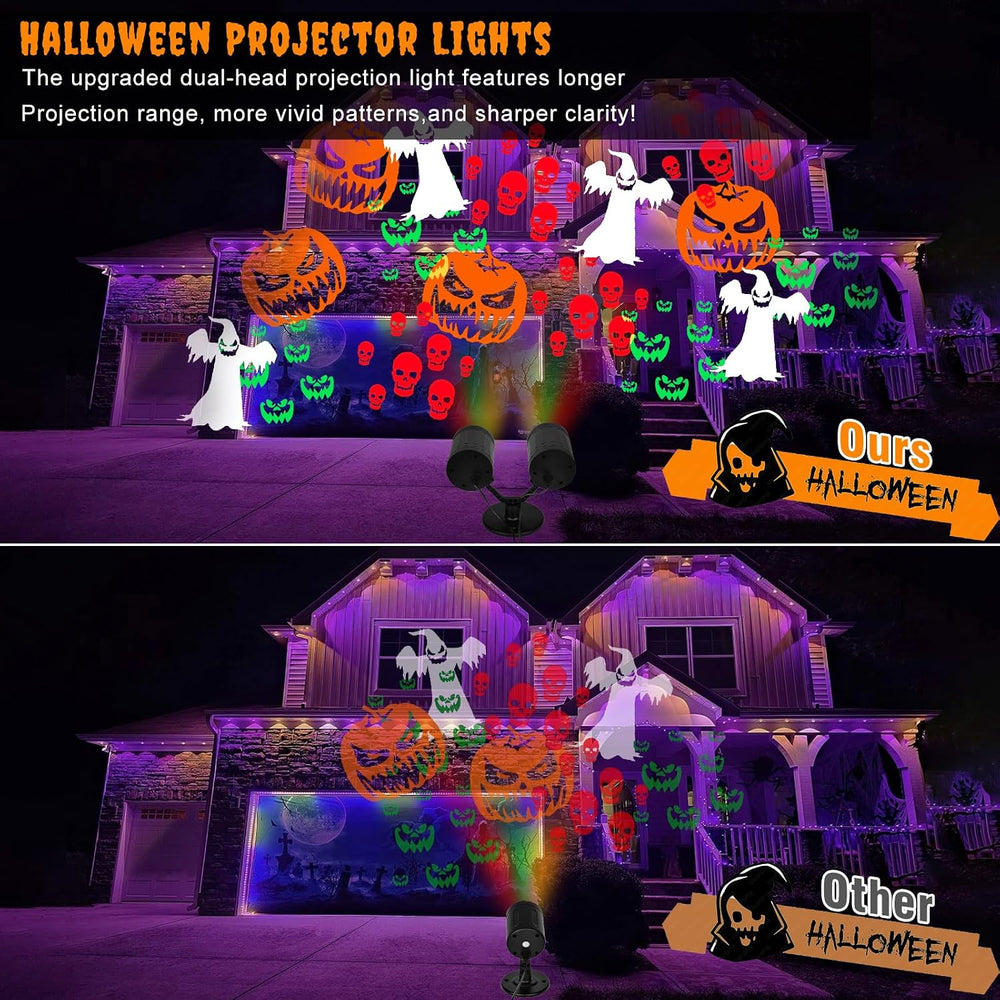 Halloween Projector Lights Outdoor 2026 Upgraded Double Head & Dynamic Ro...