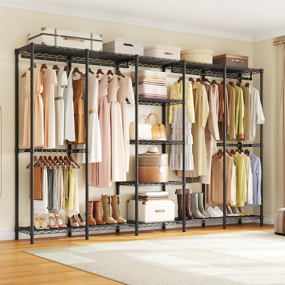 ONBRILL F5 Heavy Duty Clothes Rack Freestanding Modular Closet System Black