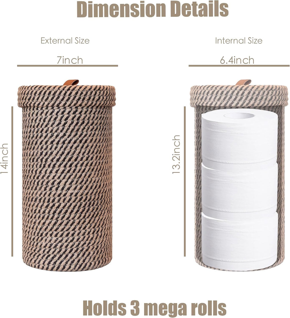Handmade Cotton & Jute Toilet Paper Holder – Woven Toilet Paper Stand &am...