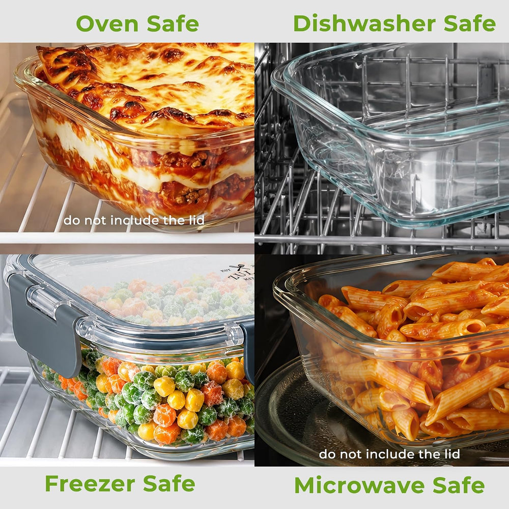 Zulay Kitchen Glass Storage Containers with Lids, Premium BPA Free 36oz