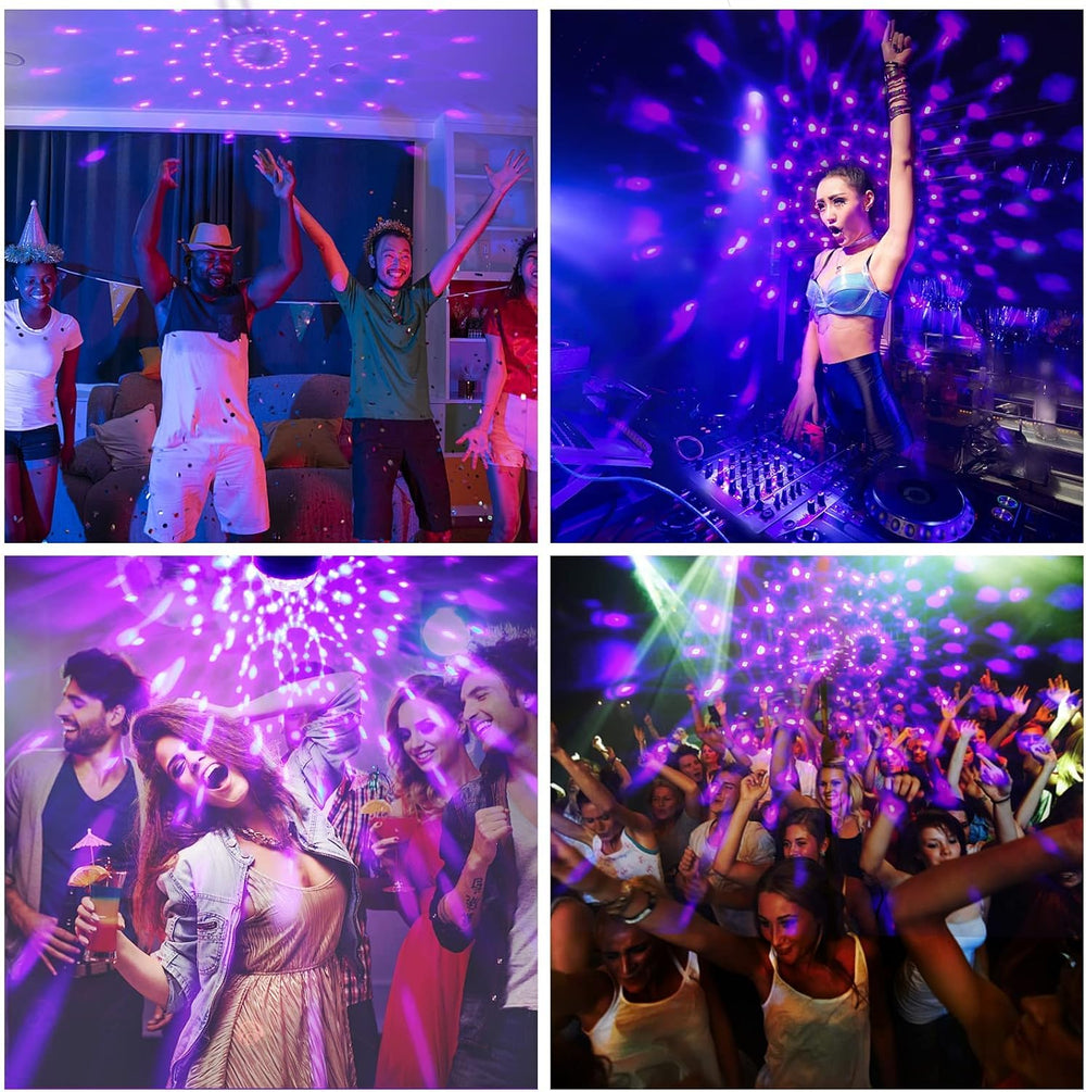 Litake UV Black Lights for Glow Party, 6W LED Disco Ball Strobe Lights for Da...